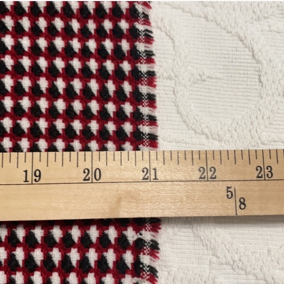 Nordstrom Large Black, Red, & White Knit Scarf - Picture 7 of 10